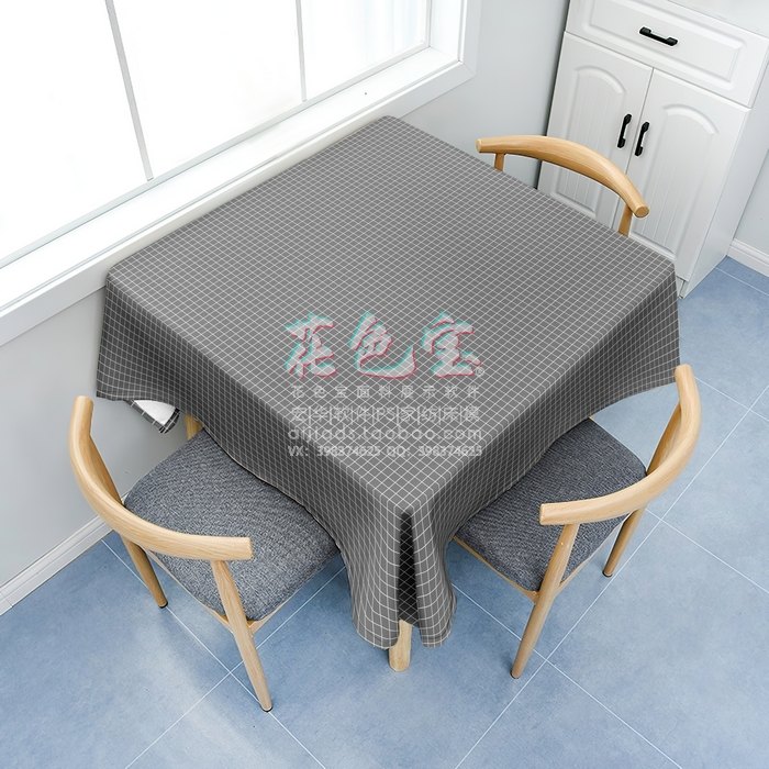 正面桌布 方形桌布PSD智能样机模版 桌布花型展示效果图主图