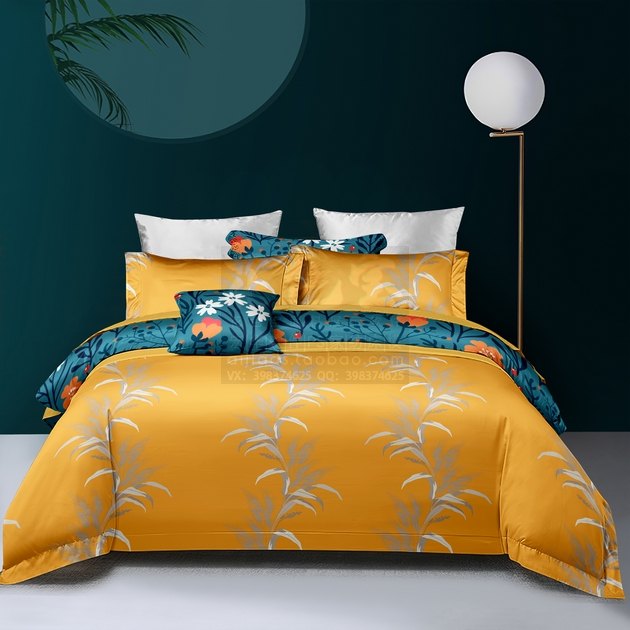 花色宝新品模板多背景正面床模型 仿真丝样机模拟花型效果2387