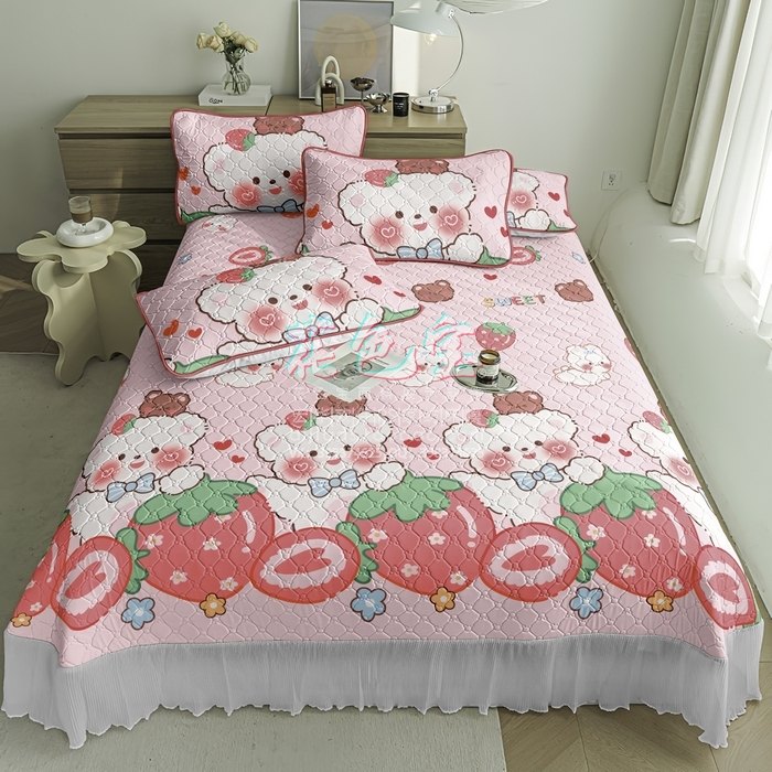绗缝被 花边凉席夏季床品PSD智能样机 设计花型展示 2866 2951